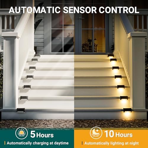 SOLPEX Solar Deck Lights Outdoor 16 Pack, Waterproof Led Light, Warm White - Image 2