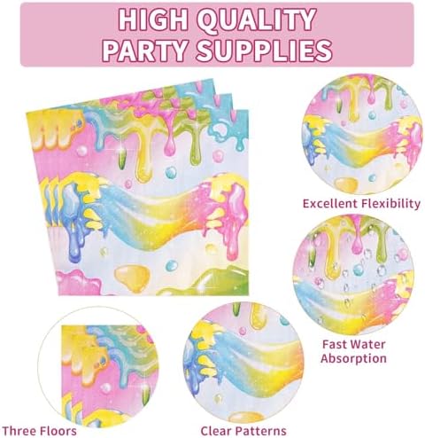 Grencian 96 Pcs Slime Birthday Party Decorations for Boys Girls, Serves 24 - Image 3