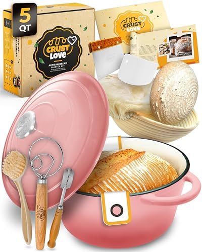 CRUSTLOVE 5 QT Cast Iron Bread Oven with Lid for Sourdough Bread Baking Set by CRUSTLOVE