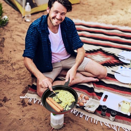Non-Stick Cookware Set 4Pcs Pots and Pans Set for Outdoor Picnic Travel - Image 7