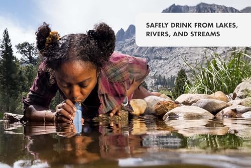 LifeStraw Peak Personal Water Filter Straw, Dark Mountain Gray, 2PK - Image 4