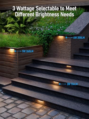 LEONLITE 8-Pack 7 Inch LED Hardscape Lighting, 3W/4W/5W, 2700K Soft White - Image 2