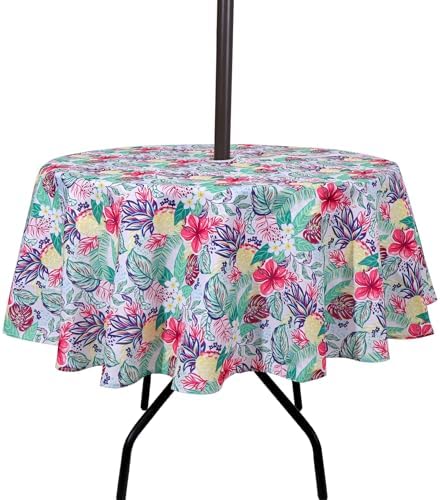 SUQ I OME Patio Tablecloth, Pineapple, 60'' Round with Zipper by SUQIOME