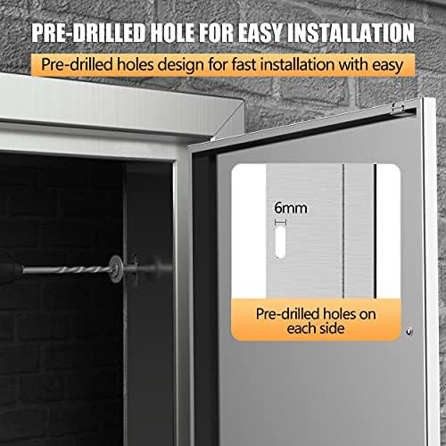 36" Wx21 H Outdoor Kitchen Doors Stainless Steel BBQ Access Door, Flush Mount for Outdoor Kitchen and BBQ Island, Silver - Image 7