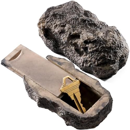 Hide a Key Outside Fake Rock - Looks & Feels like Real Stone - Safe for Outdoor Garden or Yard, Spare Key Storage, Weatherproof Key Holder, Blends with Landscaping by Rampro by RamPro