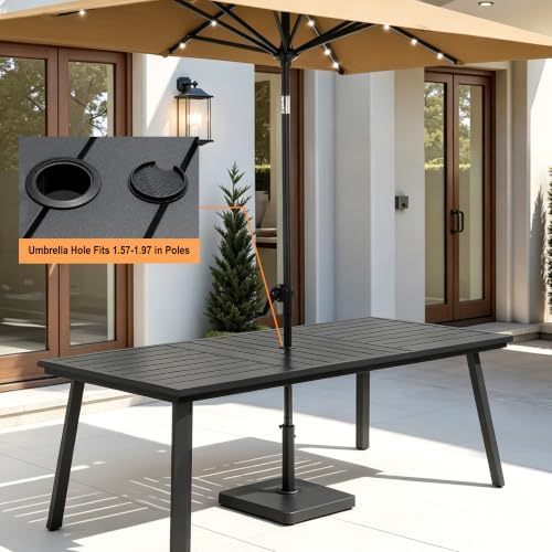 Pellebant Aluminum Outdoor Dining Table for 8 Person - Image 6