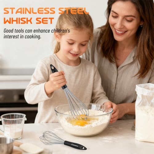 NileHome Whisk Set 8" 10" 12" Kitchen Whisk,3-Pack - Image 7