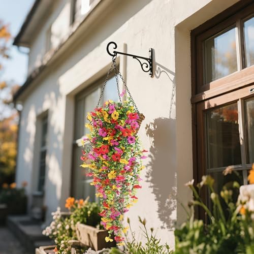 RECUTMS Artificial Hanging Plants UV Resistant Faux Silk Orchid Flowers - Image 3