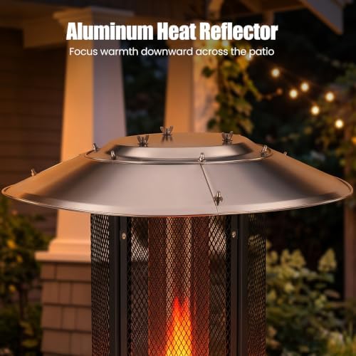 Tangkula Propane Patio Heater with Wheels, Easy Ignition, 34,000 BTU - Image 5