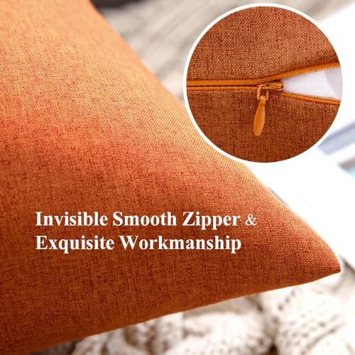 MIULEE Decorative Outdoor Pillow Covers Fall Euro 26x26 Orange - Image 3