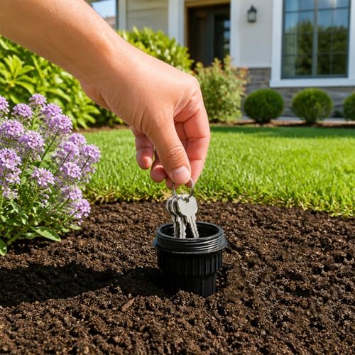 Sprinkler Head Key Hider, Realistic Sprinkler Hide a Key Holder Outside Waterproof & Discreet Outdoor Secret Storage Container for Hidden Spare Keys Cashes & Small Items for Garden Emergency Backup - Image 4
