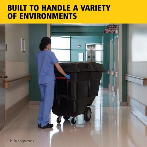 Rubbermaid Commercial Products Tilt Truck, 1 Cu Yd, 850lbs Cap, Black - Image 6