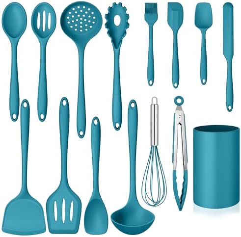 Homikit Silicone Cooking Utensils Set, 15 PCS Kitchen Utensil Spatula Set by Homikit