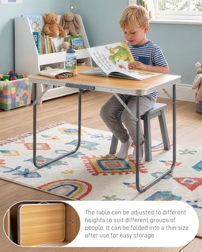 Outvita 2.3ft Portable Folding Camping Table Lightweight Suitcase Wood - Image 6