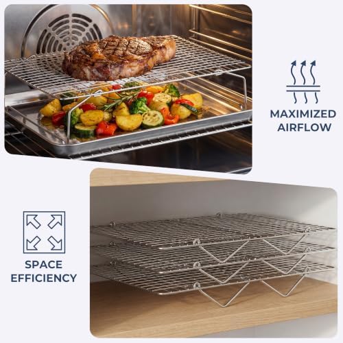 E-far 5-Tier Collapsible Cooling Racks for Cooking and Baking, 15”x10” - Image 5