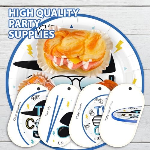 96Pcs Two Cool 2nd Birthday Party Decorations for Boys, Serves 24 - Image 6