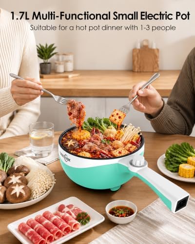 Audecook Electric Hot Pot Portable Nonstick Ramen Cooker Adjustable Power - Image 5