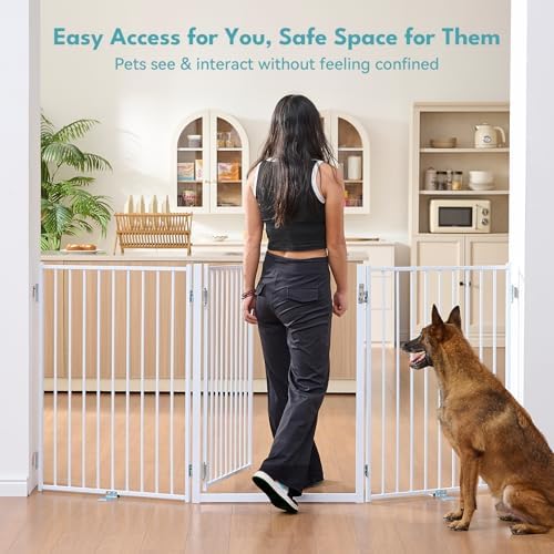 No Pawblems Freestanding Dog Gate with Door for Indoor & Outdoor, 36'' Tall - Image 6