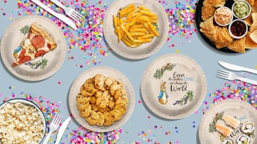 Birthday Galore Peter Rabbit Boy's Baby Shower - 32 Piece Disposable Party Supplies - Spring Baby Shower Decorations - Round Party Plates - Large 9" Paper Plates In Bulk - Image 7