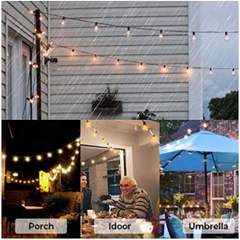 Zuske Outdoor String Lights, 25FT G40 LED IP65 Waterproof Patio Lights - Image 6