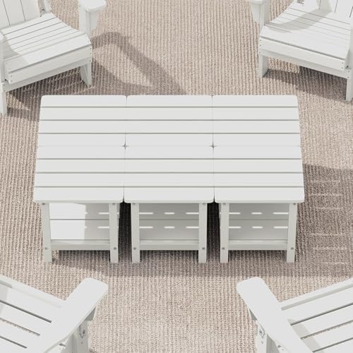 SERWALL Double Adirondack Side Table Set of 6, End Table- White by SERWALL
