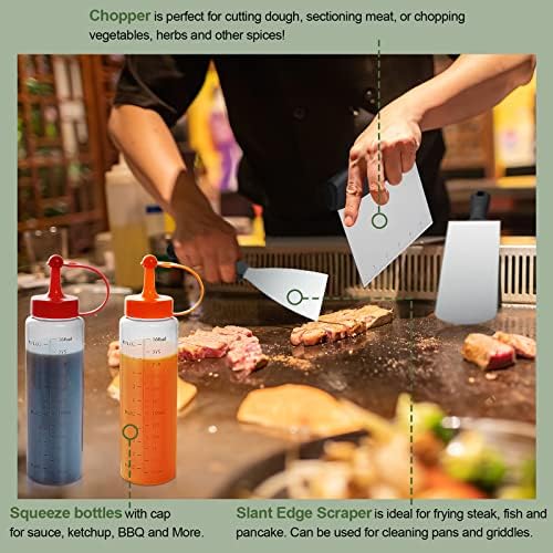 EWFEN 35PCS Griddle Accessories Kit, Flat Top Grill Accessories Set for Blackstone and Camp Chef, Grill Spatula Set with Enlarged Spatulas, Basting Cover, Scraper for Outdoor Barbecue - Image 6