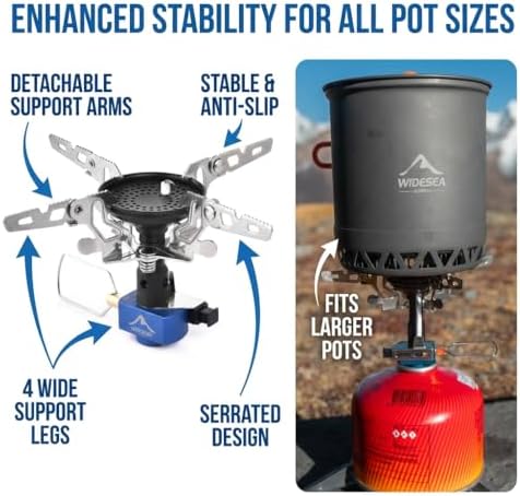 Widesea Camping Cookware Sets for 1-2 Person, Compact Backpacking Cookware with Pots, Stove, Mug and Outdoor Cooking Accessories - Image 4