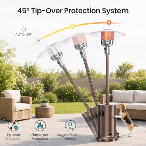Sweetcrispy 48,000 BTU Patio Heaters for Outdoor Use with Sandbox Wheels - Image 4