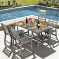 FUNBERRY Outdoor Dining Set, HDPE 5 Piece Dining Table Set with Chairs by FUNBERRY