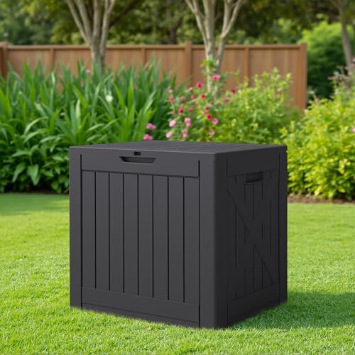 JUMMICO 42 Gallon Resin Deck Box Waterproof Outdoor Storage Box - Image 6