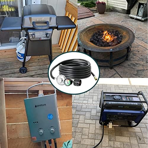 ATKKE 6ft Propane Hose Regulator with Gauge, Gas Grill Regulator with Gauge for Most LP Gas Grill, Heater, Fire Pit Table, Generator and More, 5~40 lb, 3/8 Female Flare Nut, QCC1/Type1, Low Pressure - Image 6