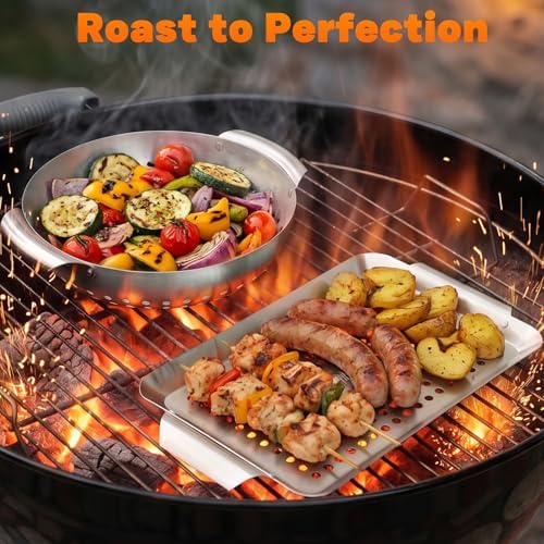 onlyfire 3 Pack Stainless Steel Grill Baskets Set for Grill & Smokers - Image 4