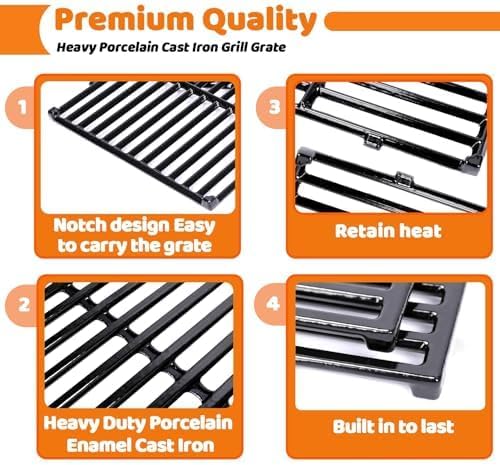 Uniflasy 7638 Grill Grates for Weber Spirit E-310, 17.5 Inch Spirit Grill Replacement Parts for Weber E315 E320 E330 S310 S315 S320 S330 Genesis Silver Gold B C, for Weber Spirit Grill Parts - Image 4