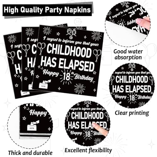 96Pcs 18th Birthday Supplies Paper Plates Napkins Forks Set - Image 4