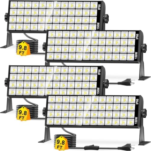 150W 18000LM Shop Light Bay Lighting, IP66 for Garage Workshop, 4 Pack by YIEELOG-DecorYourLife