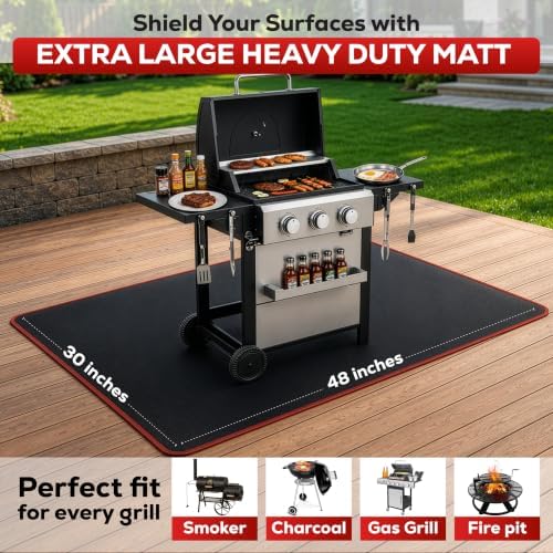 48 * 30” Fireproof Grill Mats for Outdoor Grill - Non Slip and Easy to Roll - Image 2