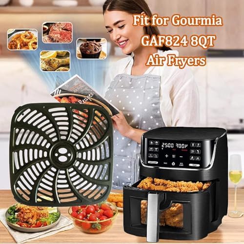 8QT Square Air Fryer Tray for Gourmia GAF824 Air Fryers, Upgraded Double Layer Nonstick Coating Air Fryer Grill Pan Crisper Plate Rack Grate Shelf for 8QT Gourmia Air Fryer, Dishwasher Safe - Image 2