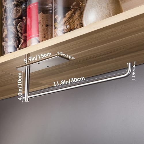 SUNTECH Paper Towel Holder Under Cabinet, Self Adhesive Kitchen Paper Roll - Image 4