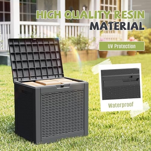 PatioZen 35 Gallon Package Delivery Boxes for Outside, Lokable Secure Resin Package Delivery Box with Lid, Weatherproof and Anti-Theft Storage for Outdoor Front Door, Porch, Curbside, House (Black) - Image 4