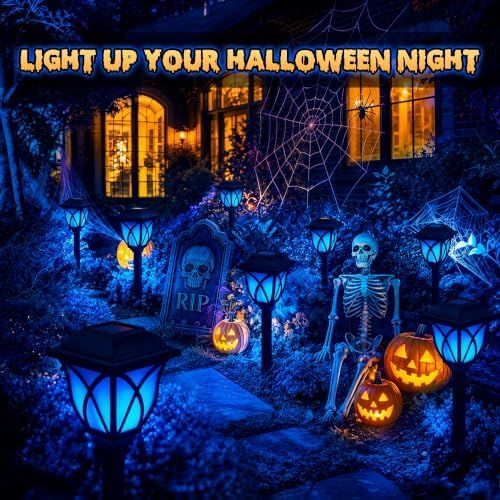 GIGALUMI Solar Halloween Lights Outdoor Decor, Solar Pathway Lights 8 Pack - Image 2