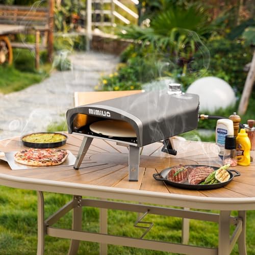 Mimiuo Manual-Rotate Gas Pizza Oven Outdoor – 60 Sec Bake, w/Stone & Peel - Image 6