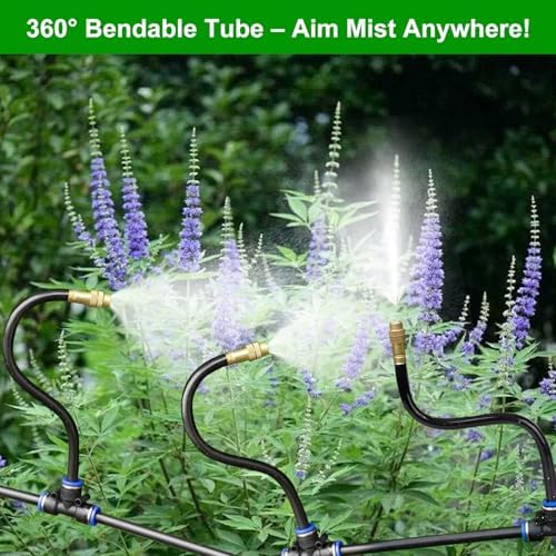 Brass Misting Nozzles for 1/4 Inch Drip Irrigation Tubing, 360° Adjustable Rotating Sprayers for Garden, Greenhouse & Outdoor Cooling, 15 Pack - Image 6