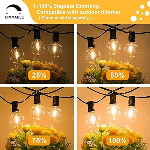 SUNTHIN 48FT Outdoor String Lights with 25 G40 LED Bulbs (1 Spare) - Image 6