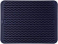 MicoYang Silicone Dish Drying Mat — Quick-Dry Ridges Counter & Sink Pad, Heat-Resistant Trivet to 450°F, Non-Slip & Dishwasher Safe, Roll-Up Storage, 18 Colors & 9 Sizes (Navy Blue, 16"×12") by MicoYang