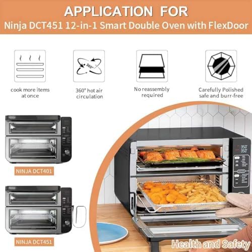 Smart Double Oven Accessories for Ninja DCT401 DCT451 12 in 1, 13''×12.6'' Steel Toaster Replacement Parts Accessories Dehydrator Grill Rack for Ninja DCT601 DCT651 DCT402BK Smart Oven - Image 4
