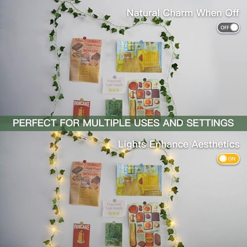 suddus 13.1FT 40LED Ivy Vine with Lights Battery Operated Copper Wire - Image 4
