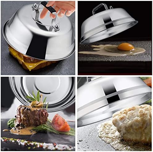 Leonyo Heavy Duty 9IN Stainless Steel Griddle Basting Cover Dome, 4 Pack - Image 6