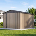 Devoko 8x10 FT Outdoor Storage Shed, Metal Tool Shed with Lockable Door&Slooping Roof, Outside Storage for Garden Backyard Patio(Brown) by DEVOKO