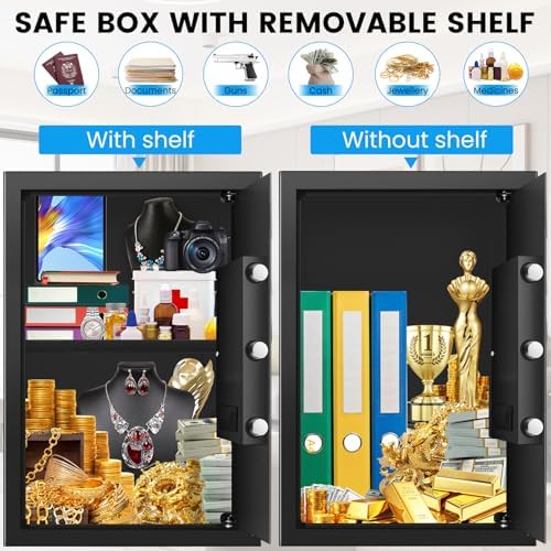 [19.7" Tall] Safe Box, 3.5 Cuft Home Safes with Fireproof Waterproof Bag - Image 4