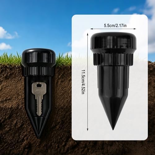 Sprinkler Head Key Hider, Realistic Sprinkler Hide a Key Holder Outside Waterproof & Discreet Outdoor Secret Storage Container for Hidden Spare Keys Cashes & Small Items for Garden Emergency Backup - Image 2